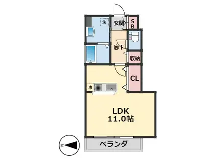 グランデ・ピアッツァ(ワンルーム/1階)の間取り写真