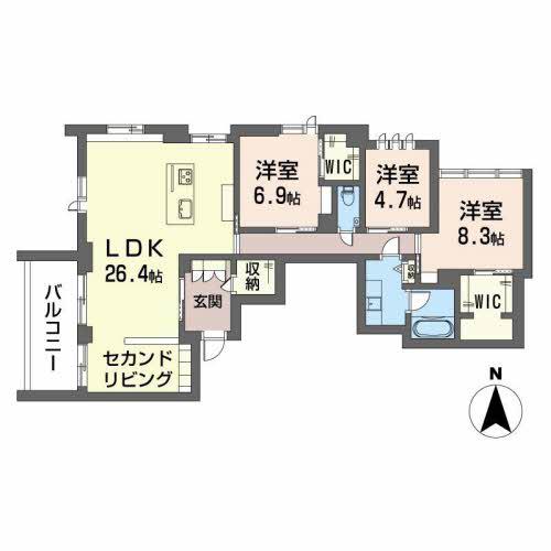 ヴィステリオ プレミア(3LDK/3階)の間取り写真