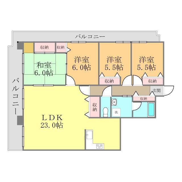 グランディア大手町一番館(4LDK/15階)の間取り写真