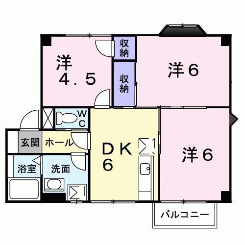 シャルマンハイムⅠ(3DK/2階)の間取り写真