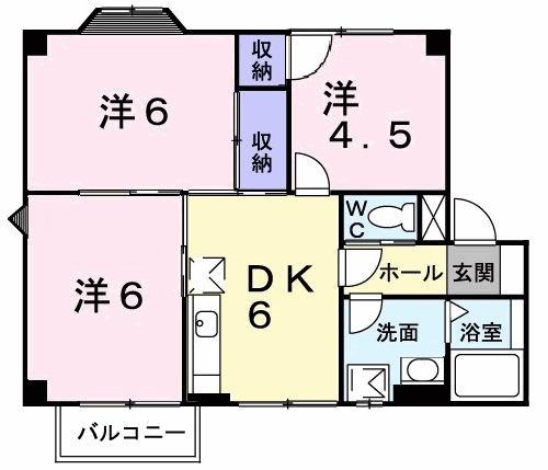 シャルマンハイムⅠ(3DK/2階)の間取り写真