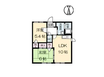 セフィラメント一色A棟(2LDK/2階)の間取り写真