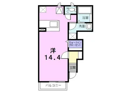 サンリットB(ワンルーム/1階)の間取り写真