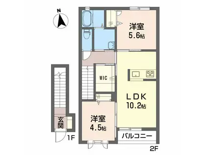 サンビームM・T(2LDK/1階)の間取り写真