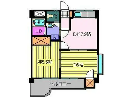 ファミール スクウェア(2DK/4階)の間取り写真