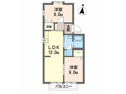 ハーモニー16(2LDK/2階)の間取り写真