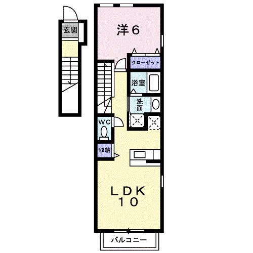 チェリッシュ1(1LDK/2階)の間取り写真