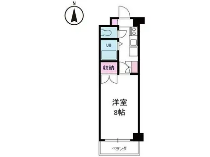 ジョイフル第5中村(1DK/4階)の間取り写真