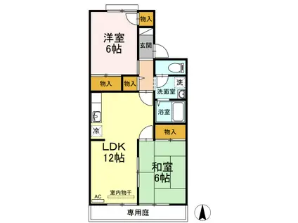 メゾン・ベルラルジュカトレア館(2LDK/2階)の間取り写真