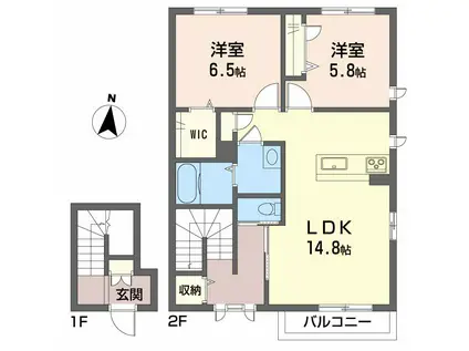 MI FLAT S(2LDK/1階)の間取り写真