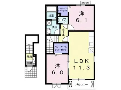 ドリーム・シャトー(2LDK/2階)の間取り写真