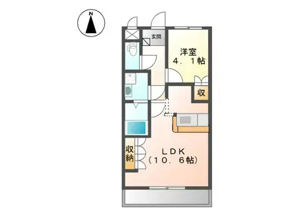 フォレスト・ビラ(1LDK/2階)の間取り写真