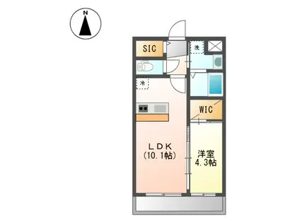 ソンリッサ 小坂(1LDK/1階)の間取り写真