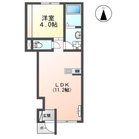 CASA ALEGRIA(1LDK/1階)の間取り写真