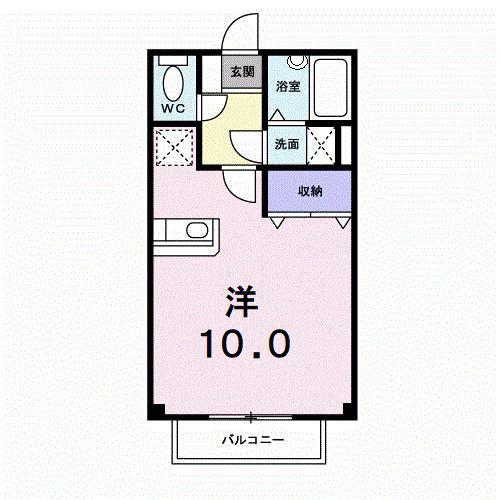 フォレスタT2(ワンルーム/1階)の間取り写真