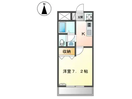 サンシャイン柳(1K/2階)の間取り写真