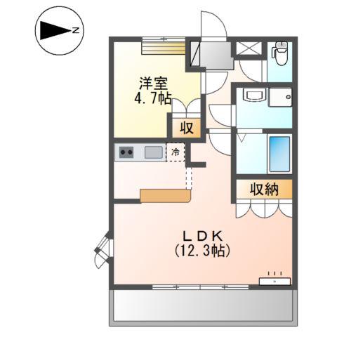 シェルハイツM(1LDK/2階)の間取り写真