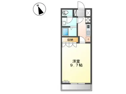 プランドール・カネキB棟(1K/1階)の間取り写真