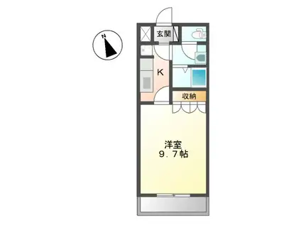 プランドール・カネキ A棟(1K/1階)の間取り写真