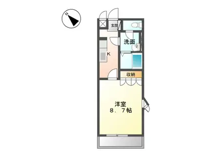 ガーデンフェアリー(1K/2階)の間取り写真