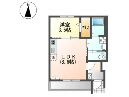 サンシャイン針田Ⅲ(1LDK/1階)の間取り写真