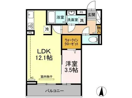 レジデンスSUMIHOUⅢ(1LDK/2階)の間取り写真