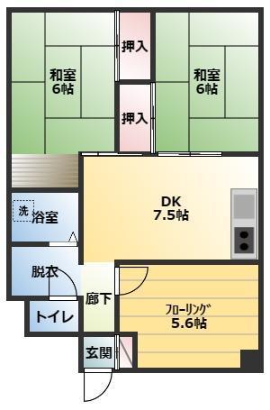 マンションマツシゲ(3DK/3階)の間取り写真