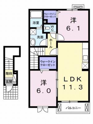 グレイス愛(2LDK/2階)の間取り写真