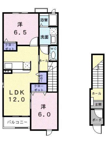 サンリットエアリーB(2LDK/2階)の間取り写真