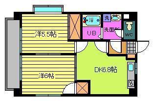 第98杉フラット(2DK/3階)の間取り写真