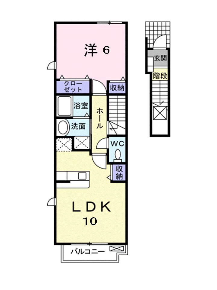 プリマヴェーラSTA(1LDK/2階)の間取り写真