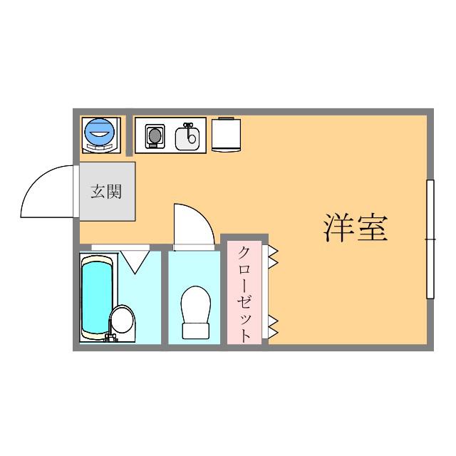 BCUBE(1K/1階)の間取り写真