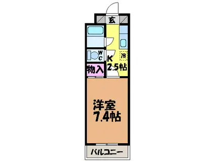 カーサグラン桑原(1K/2階)の間取り写真