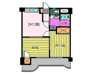 ファミール スクウェア(2DK/4階)の間取り写真