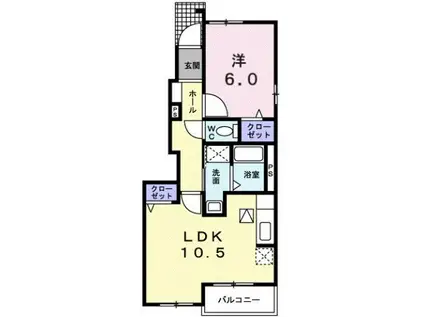 ウエストエアリーⅡA(1LDK/1階)の間取り写真