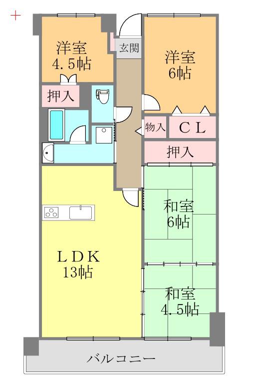 プラーナ南松山(4LDK/10階)の間取り写真