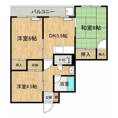 そごうマンション(2DK/1階)の間取り写真