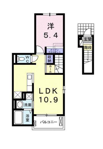 アミューゼ・クレールⅠ(1LDK/2階)の間取り写真