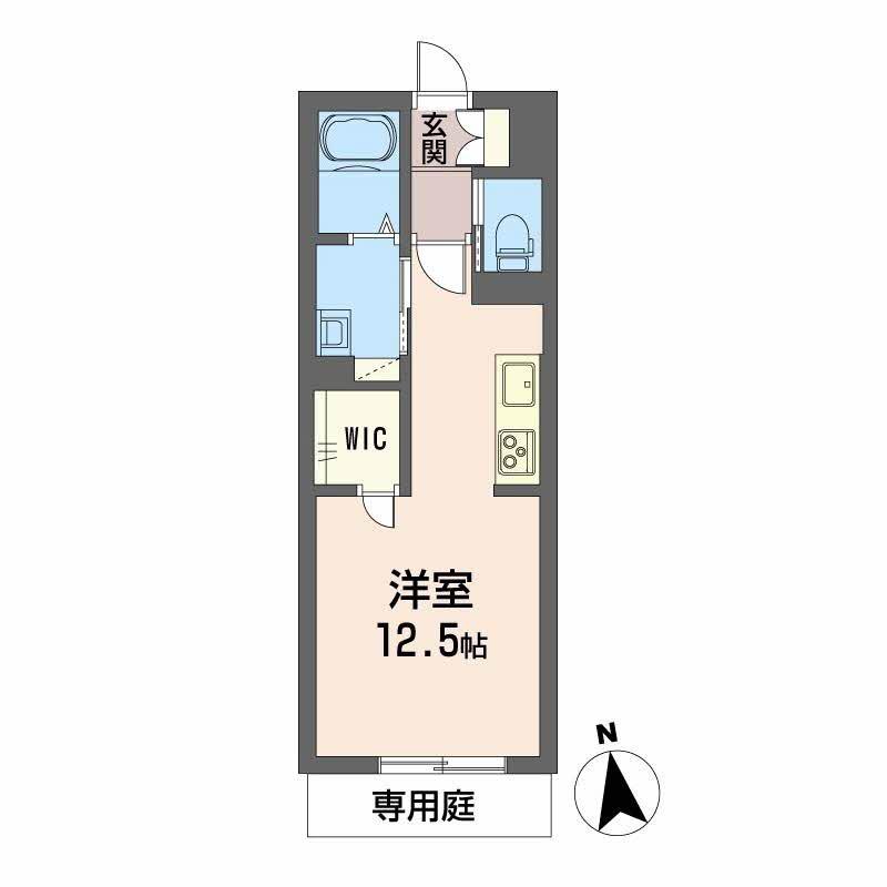 シャーメゾン北藤原(ワンルーム/1階)の間取り写真