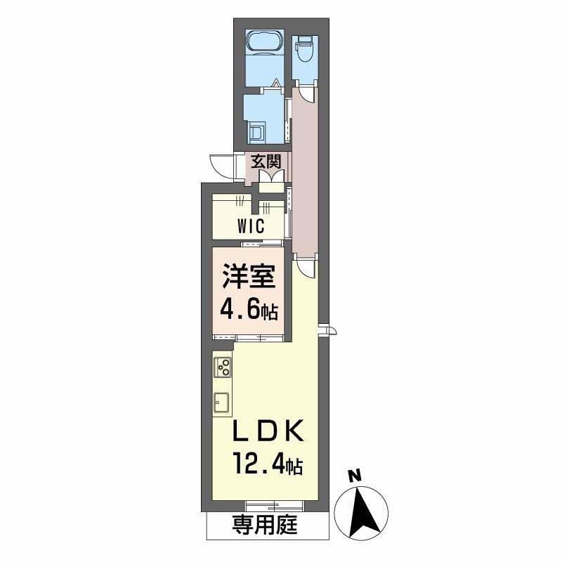 シャーメゾン北藤原(1LDK/1階)の間取り写真