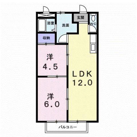サンホーム(2LDK/1階)の間取り写真