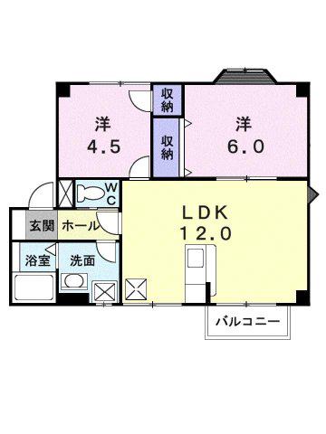 伊予鉄道郡中線 余戸駅 徒歩14分 2階建 築32年(2LDK/2階)の間取り写真