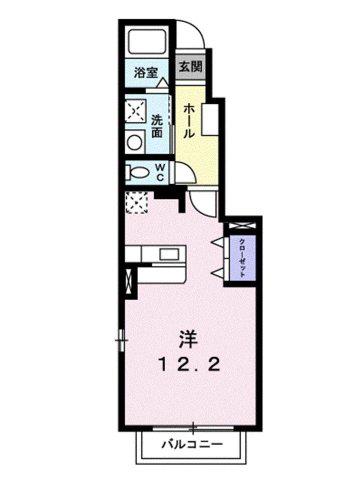 シトラスイン(ワンルーム/1階)の間取り写真