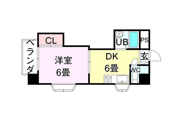 第5ゴトービル(2DK/3階)の間取り写真