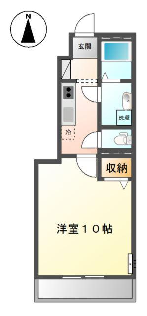 ウィステリア余戸(1K/1階)の間取り写真