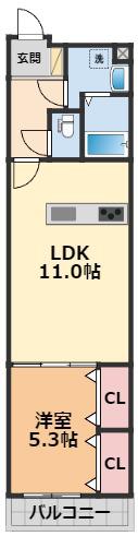 VILLA LUCE(1LDK/6階)の間取り写真