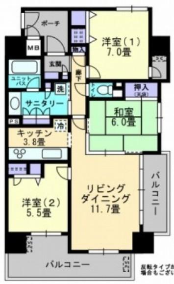 アルファステイツ市駅前(3LDK/9階)の間取り写真