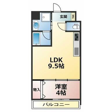 伊予鉄道横河原線 牛渕駅 徒歩2分 2階建 築14年(1DK/1階)の間取り写真