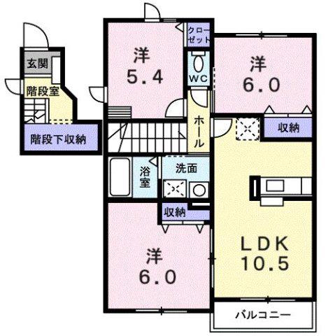 ピスケース(3LDK/2階)の間取り写真