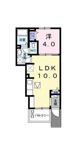 グレイス ヌーヴォー E(1LDK/1階)の間取り写真